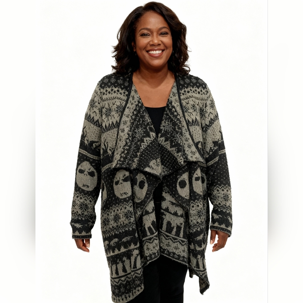 Disney Black and Gray Patterned Women's Cardigan